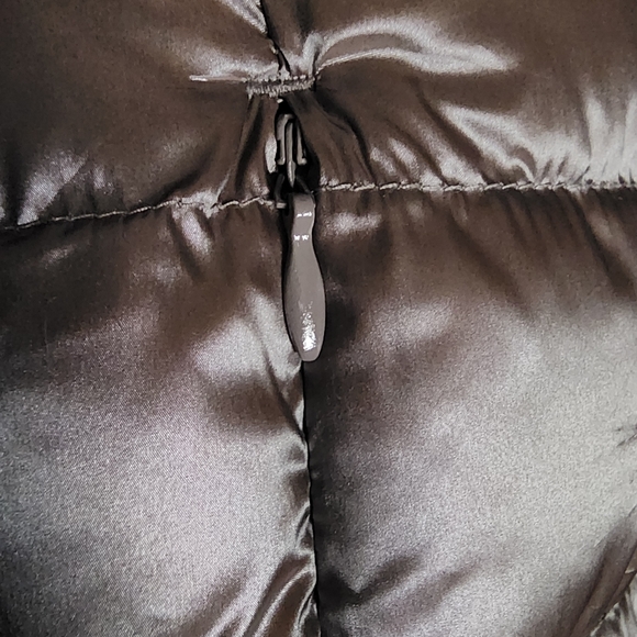 Martha Stewart Down Filled Puffer Vest Removable Faux Fur Collar Moonstone Grey - Picture 7 of 9